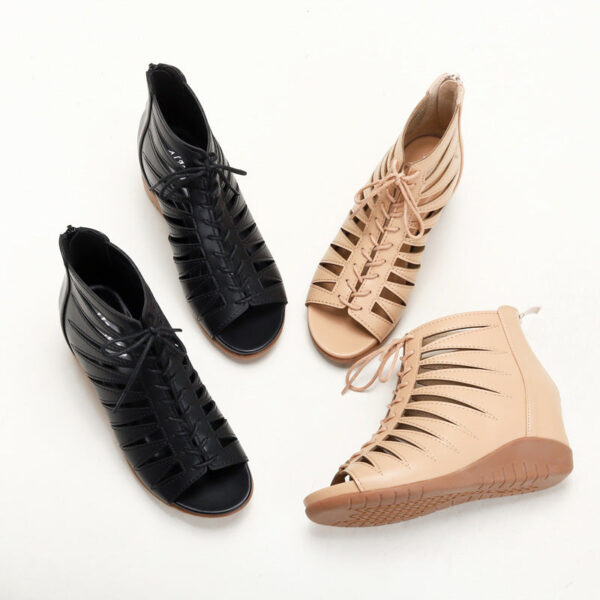 Roman-Inspired Hollow Wedge Sandals ?C Bunion-Friendly Summer Elegance