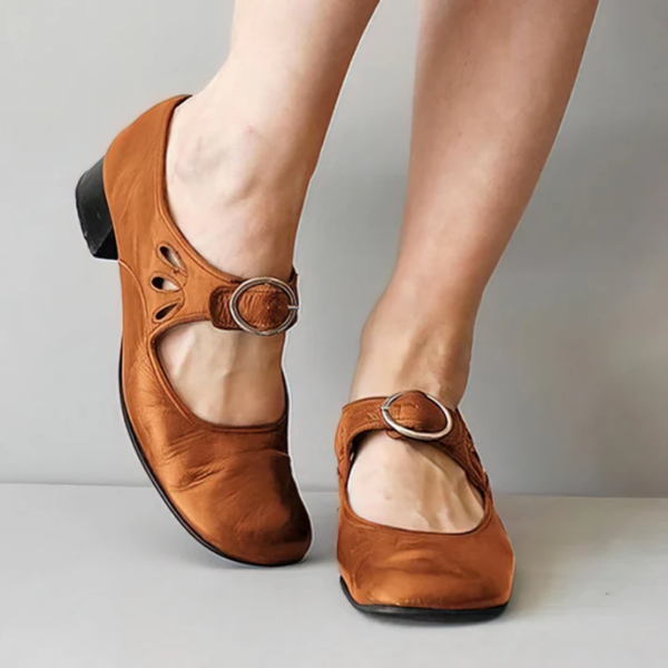 Vintage-Inspired Block Heel Sandals