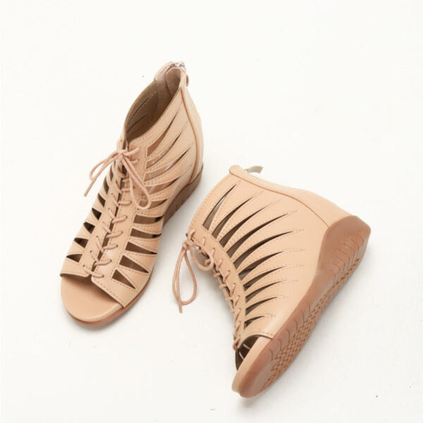 Roman-Inspired Hollow Wedge Sandals ?C Bunion-Friendly Summer Elegance