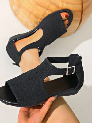 Fashion Sandals With Back Zipper & Bunion-Friendly Comfort
