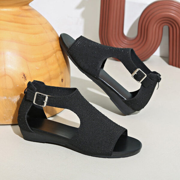 Fashion Sandals With Back Zipper & Bunion-Friendly Comfort