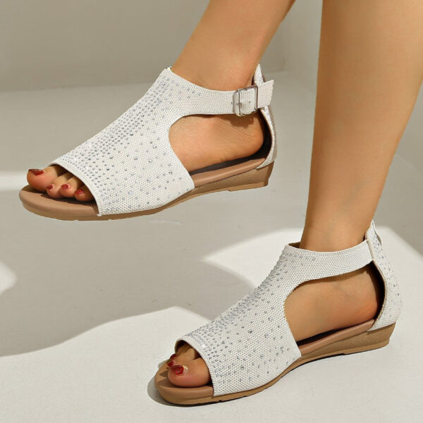 Fashion Sandals With Back Zipper & Bunion-Friendly Comfort